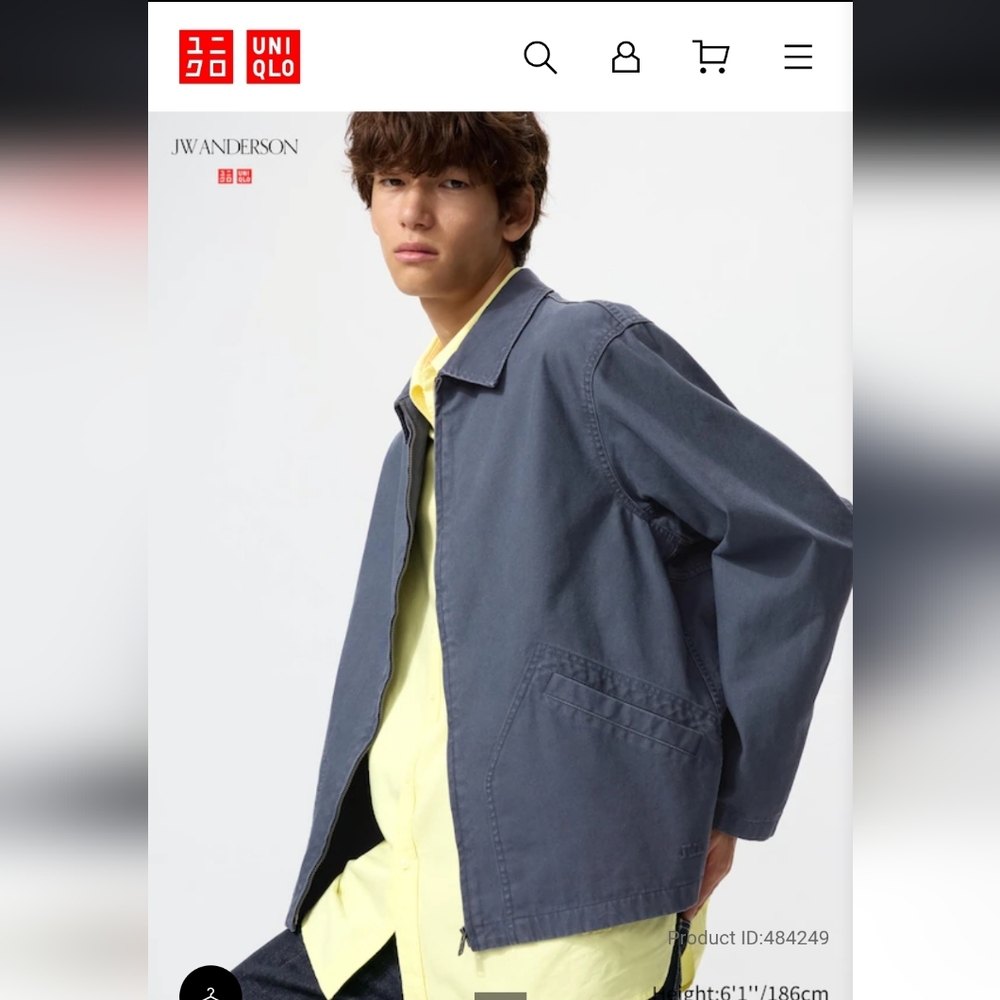 Uniqlo Men's Slate Blue Shirt Jacket